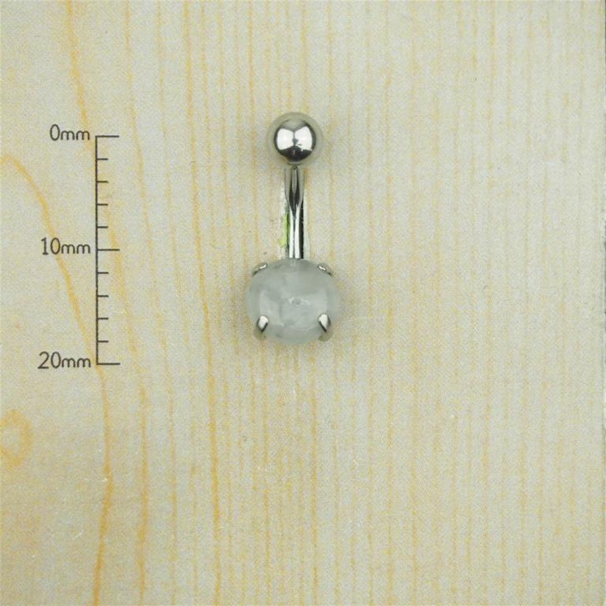 Doğal Taşlı Onix Çelik Göbek Piercing