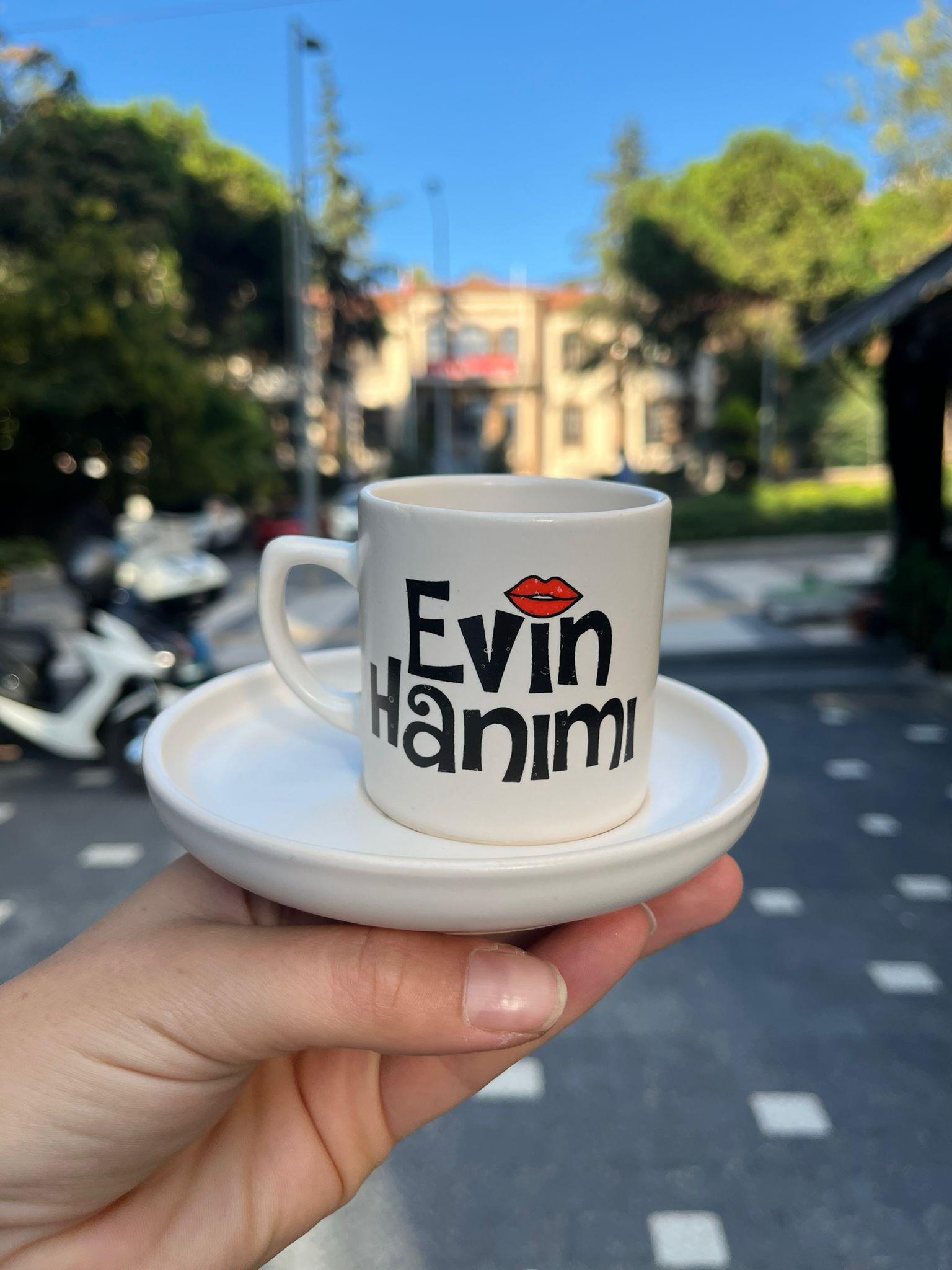 Evin Hanımı Normal Kulplu Türk Kahvesi Fincanı
