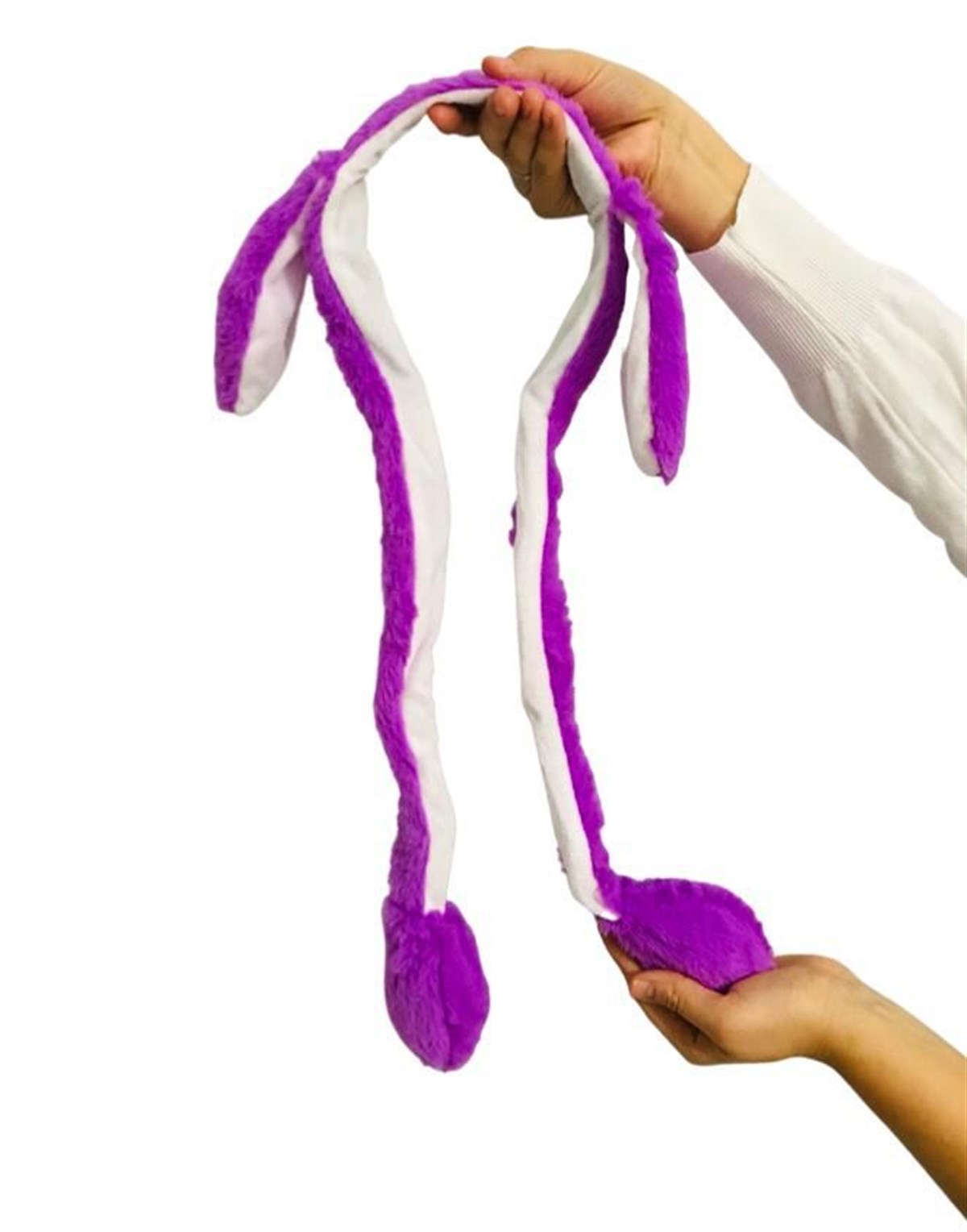 Hareketli Oynar Tavşan Kulaklı Mor Peluş Taç