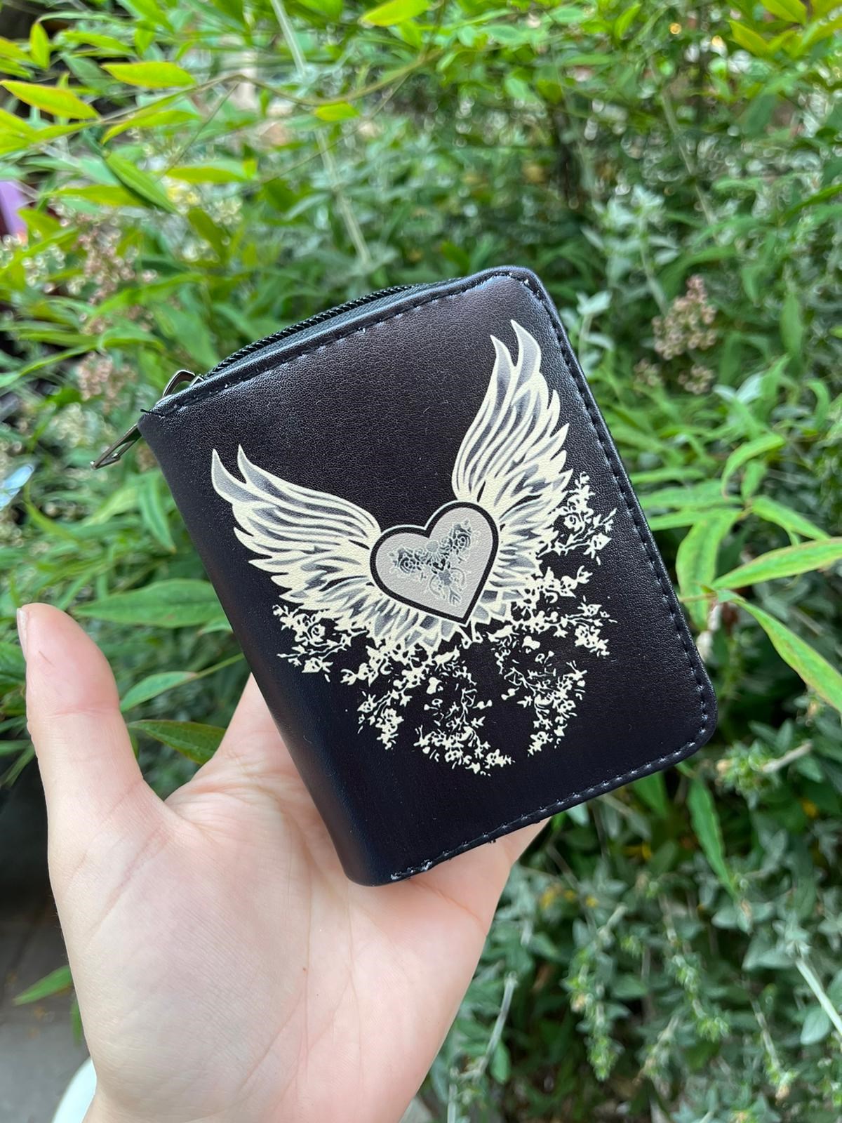 Heart Wings Grunge Kısa Cüzdan