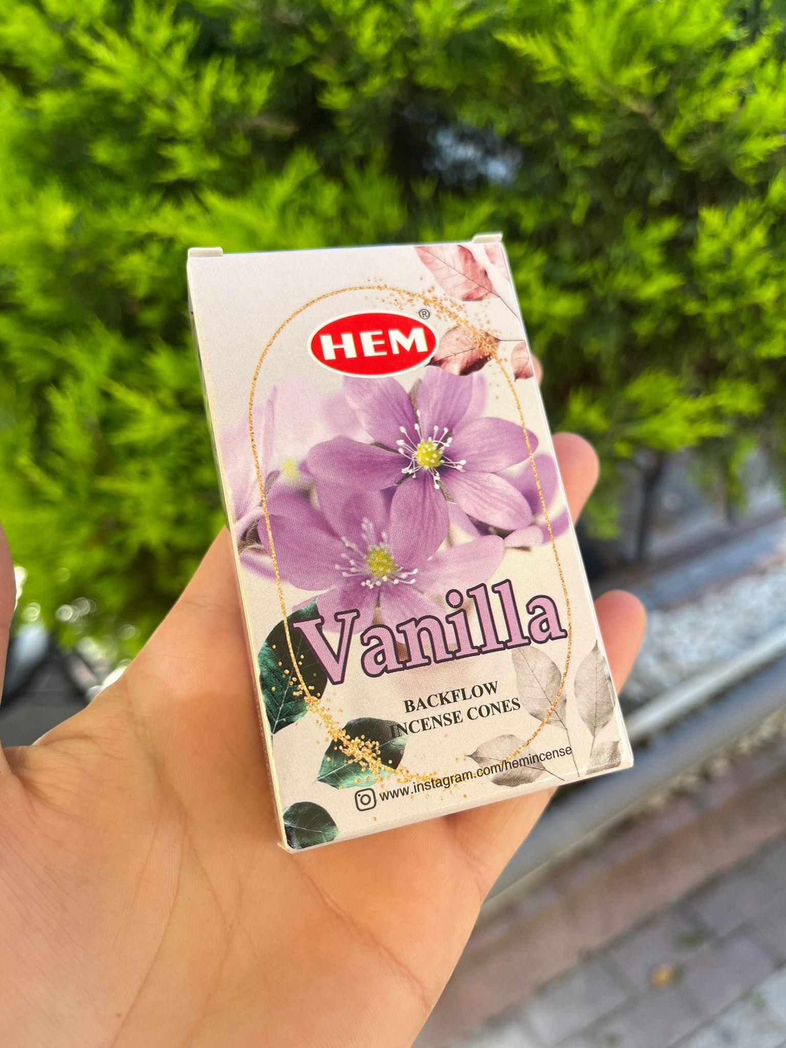 HEM Vanilla Geri Akış Şelale Koni Tütsü - 10 Adet