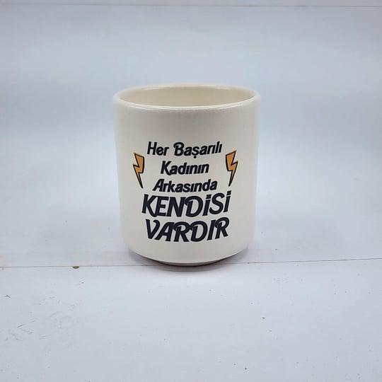 Her Başarılı Kadının Arkasında Kendisi Vardır Tasarımlı Dekoratif Mum