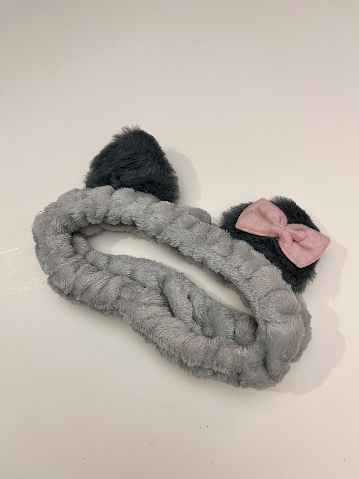 Kawaii Peluş Gri Saç Bandı
