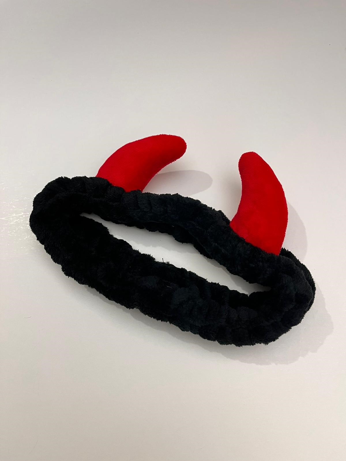 Kawaii Peluş Şeytan Boynuzları Siyah Saç Bandı