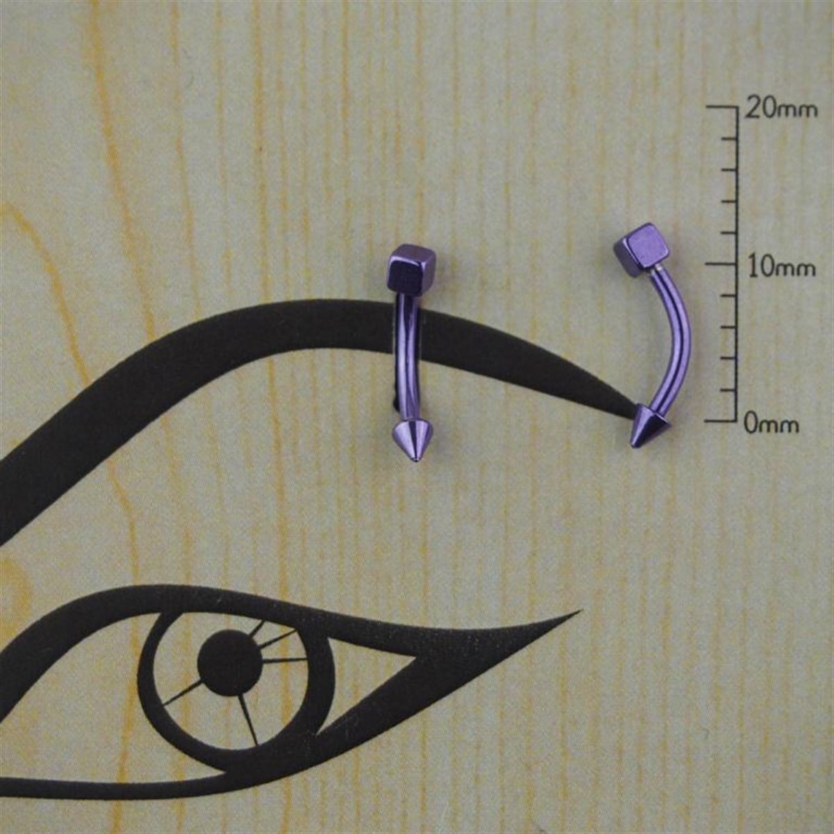 Küp Spayk Mor Çelik Kaş Piercing