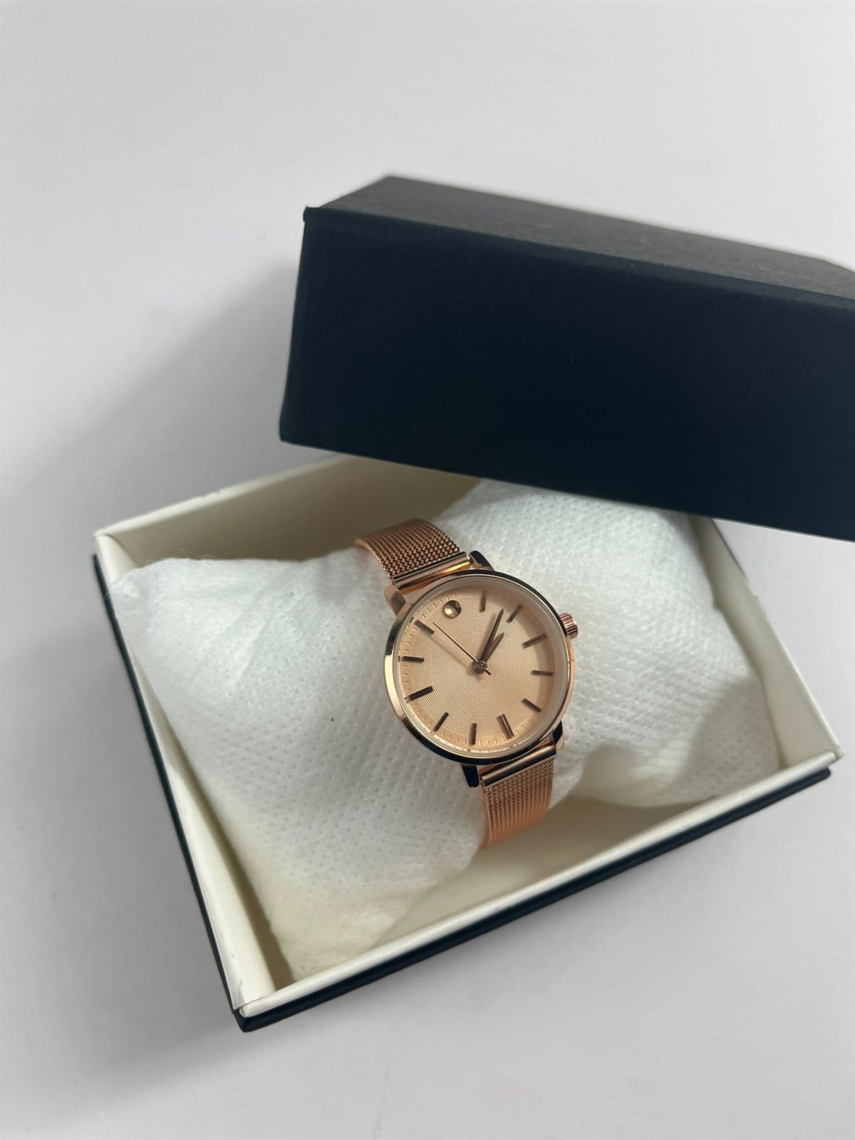 Minimal Rose Renk Hasır Kol Saati