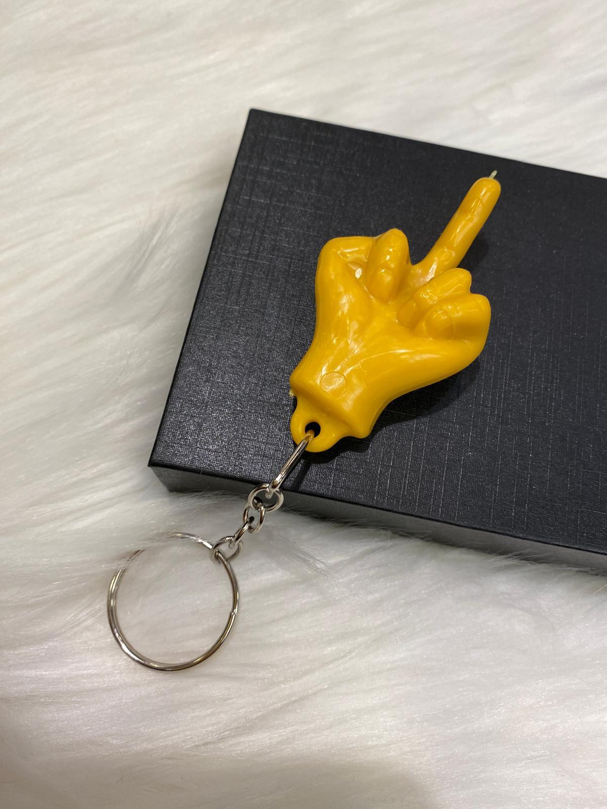 Parmakla Gösterilen Keychain - Hardal