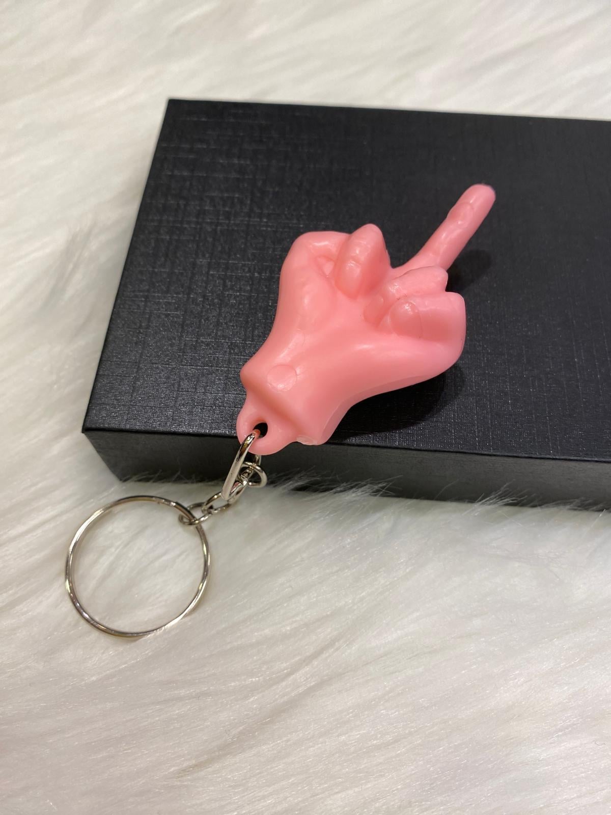 Parmakla Gösterilen Keychain - Pembe