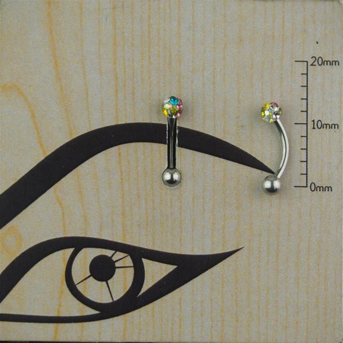 Şambala Renkli Çelik Kaş Piercing