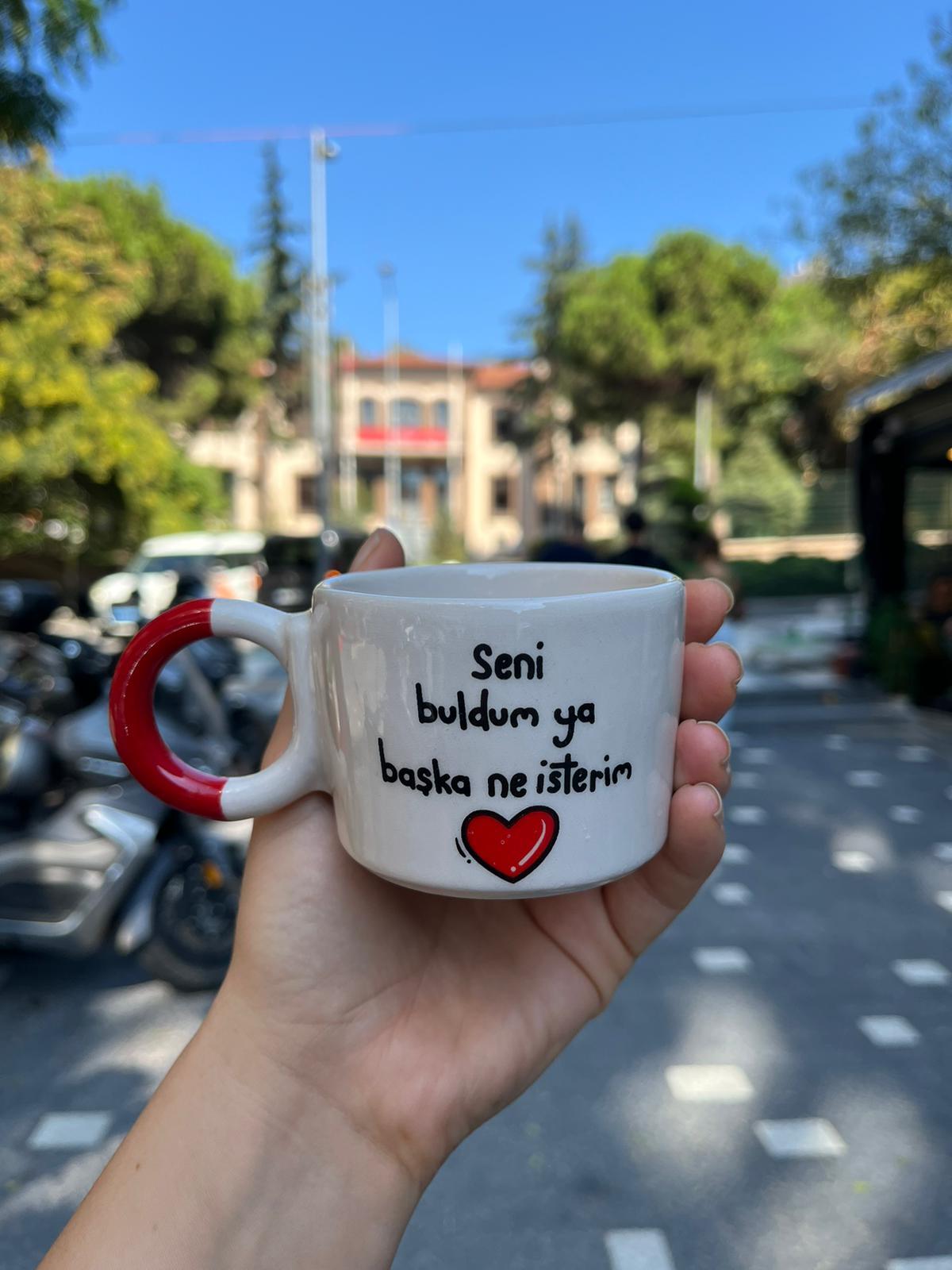 Seni Buldum Ya Başka Ne İsterim Düğüm Kulplu Kupa