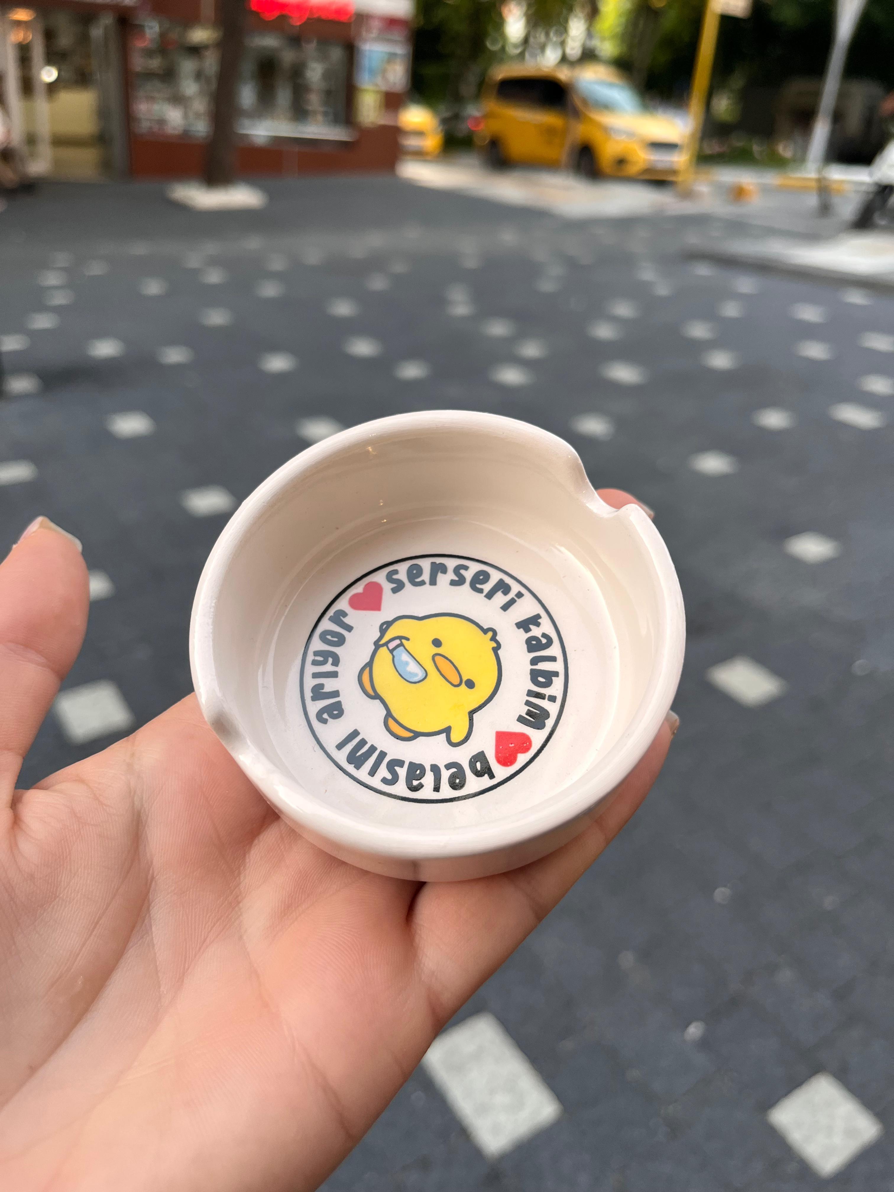 Serseri Kalbim Yuvarlak Seramik Küllük