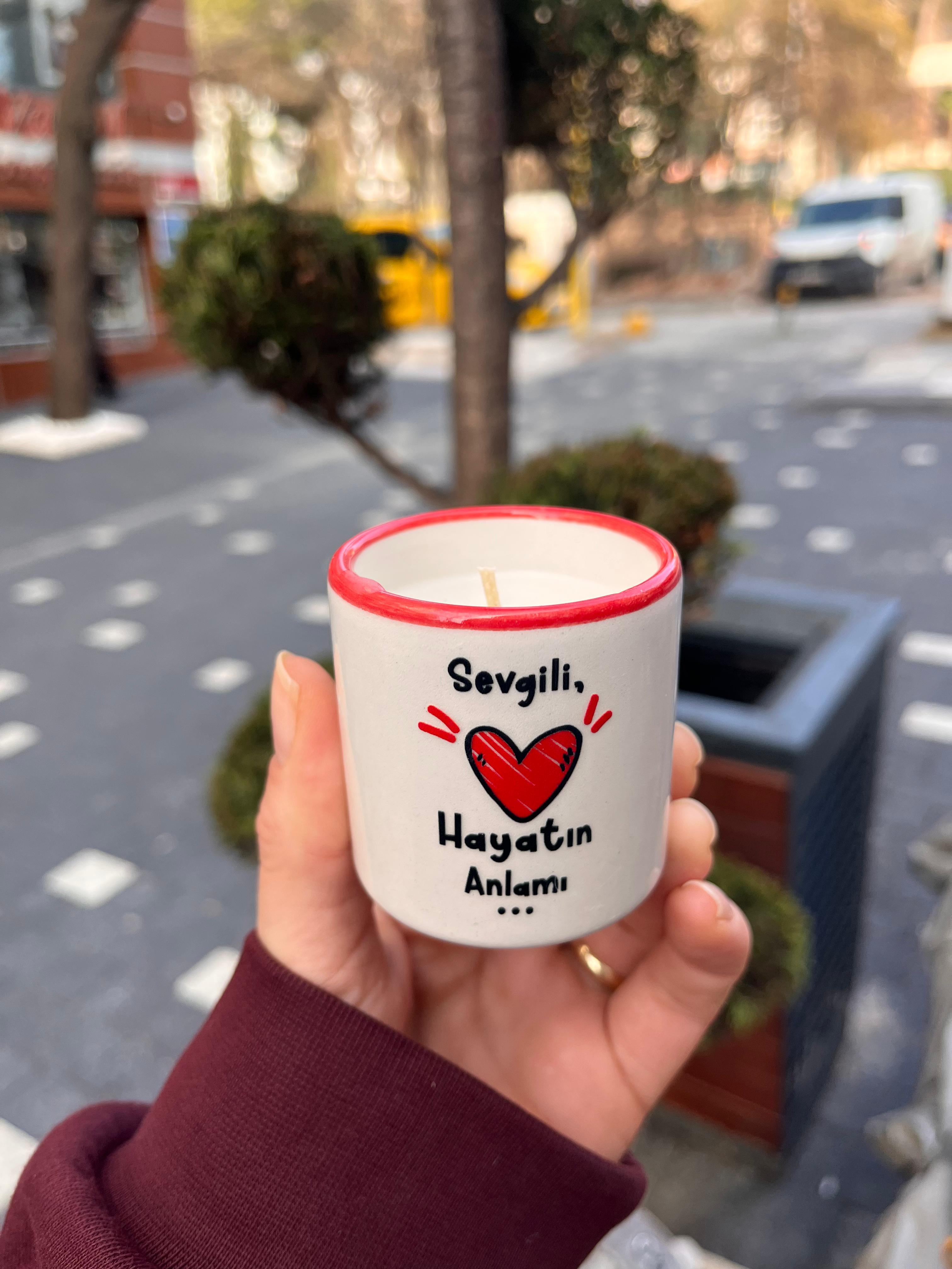 Sevgili Hayatın Anlamı Dekoratif Mum 