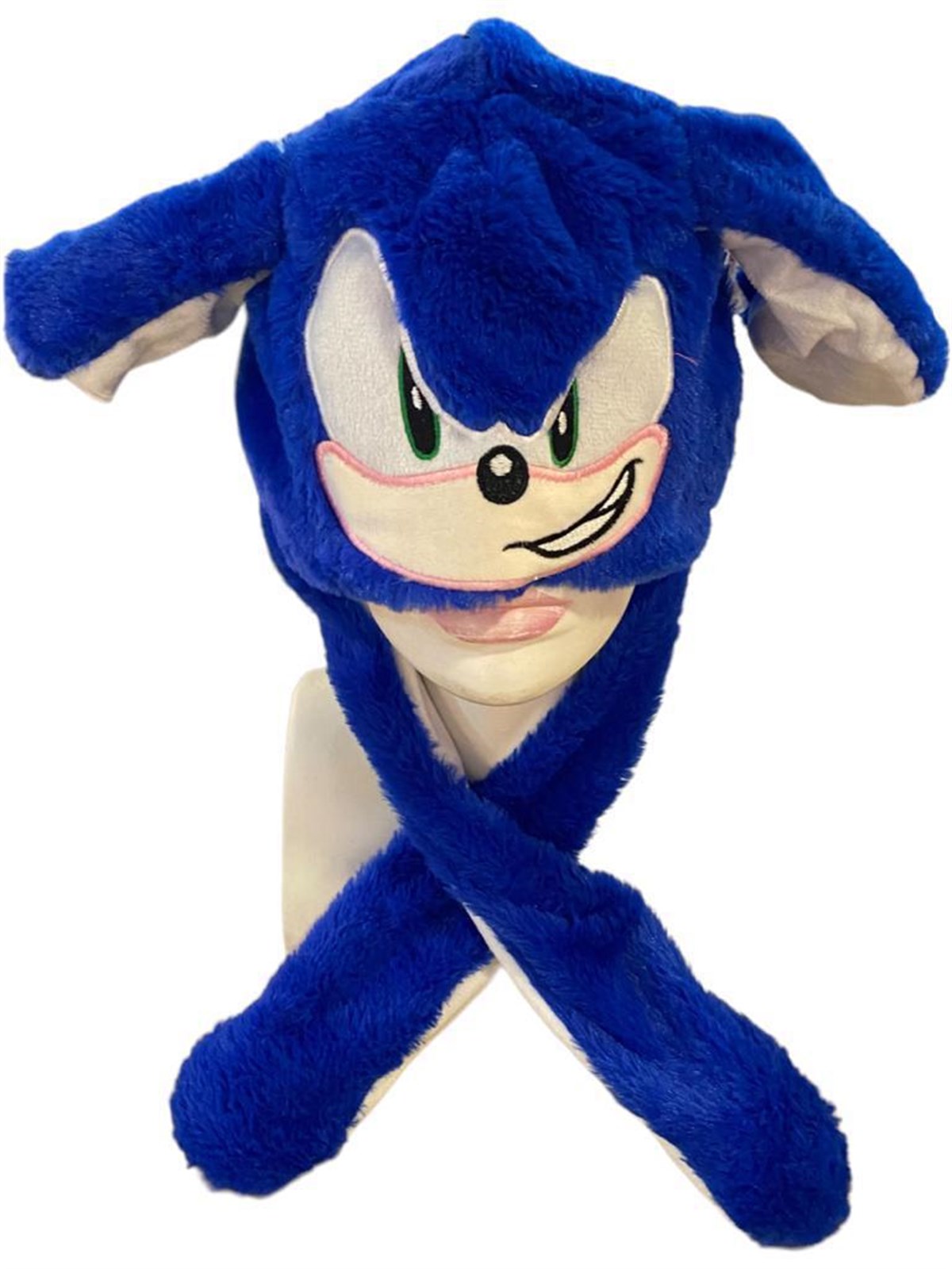 Sonic Peluş Oynar Kulaklıklı Şapka