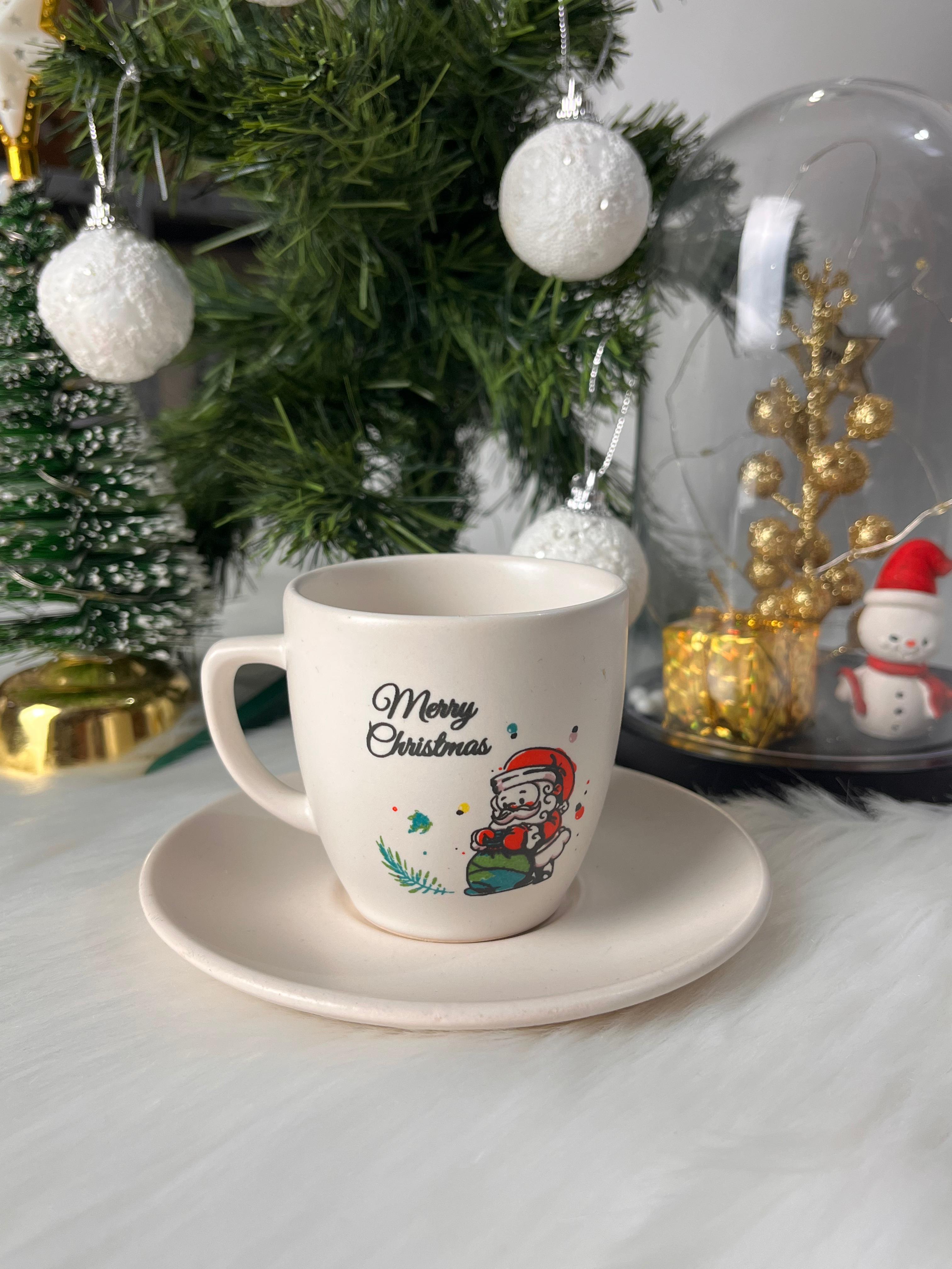 Yeşil Torbalı Noel Baba Türk Kahve Fincanı