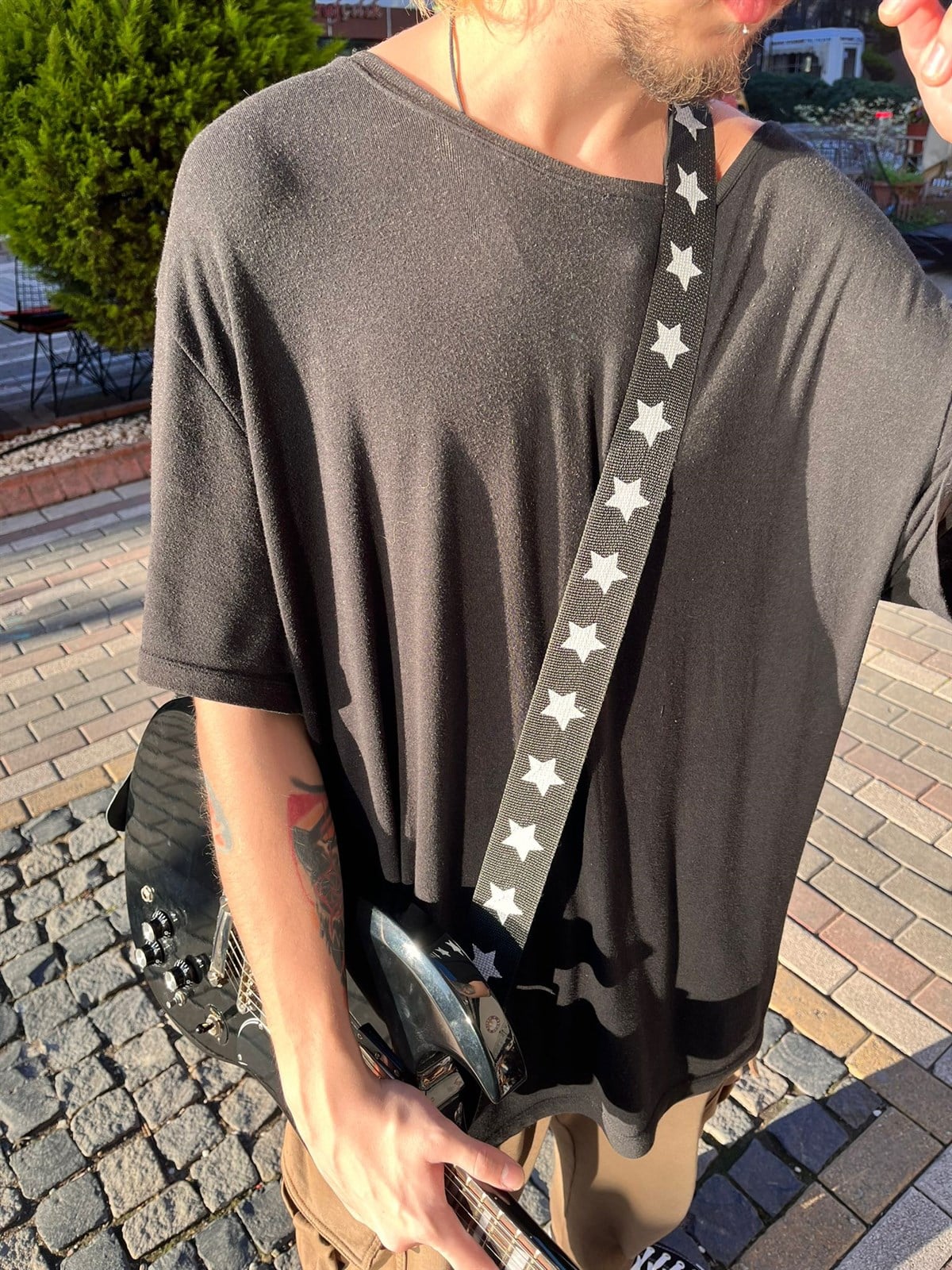 Yıldızlar Detaylı Gitar Askısı