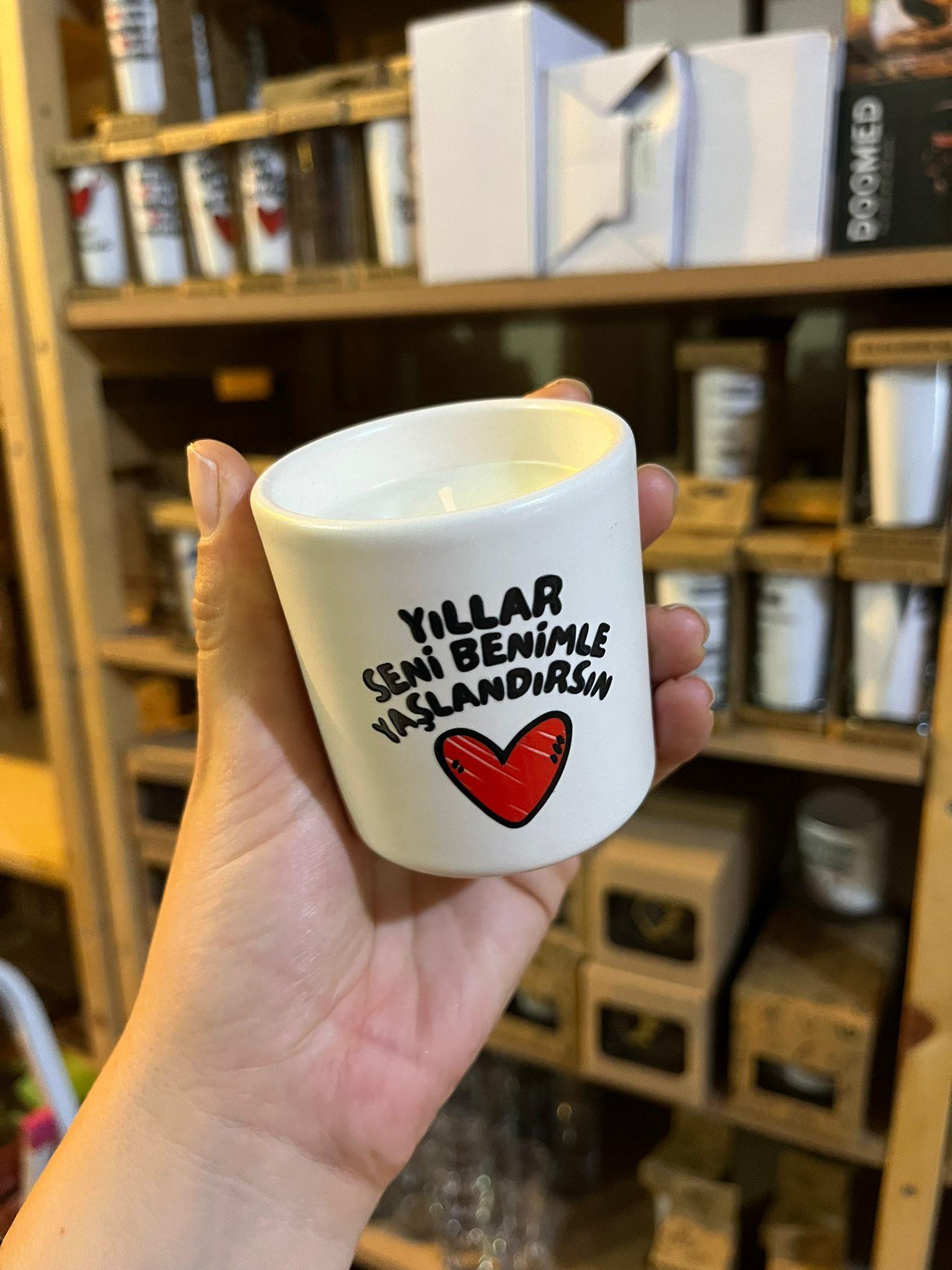 Yıllar Seni Benimle Yaşlandırsın Dekoratif Mum