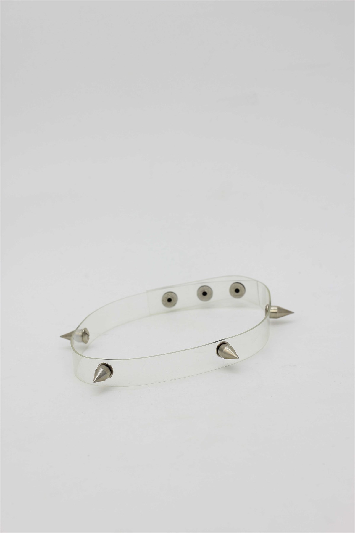 Zımbalı Şeffaf Choker Kolye