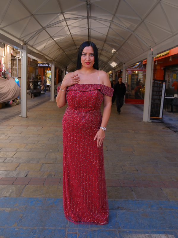 Bordo Taş İşlemeli Lady yaka Uzun Abiye