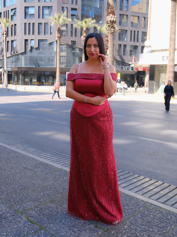 Bordo Taşlı Korseli Taş İşlemeli Lady yaka Uzun Abiye