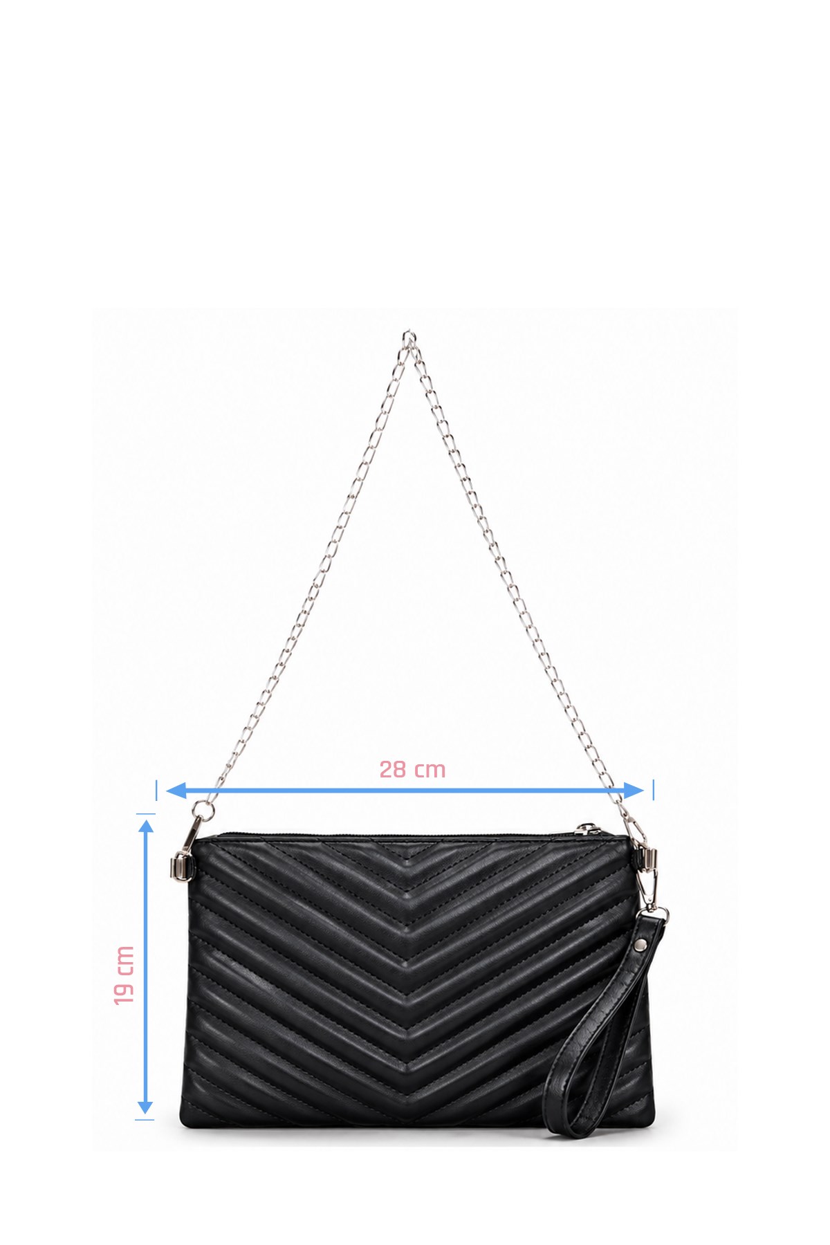 PREMİUM V NAKIŞ Portföy & Clutch Çanta Siyah