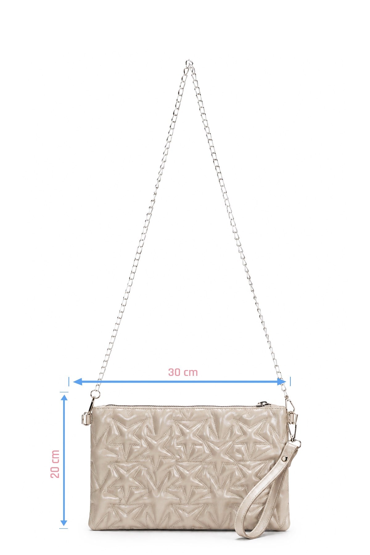 PREMİUM YILDIZLI Portföy & Clutch Çanta Bej vizon