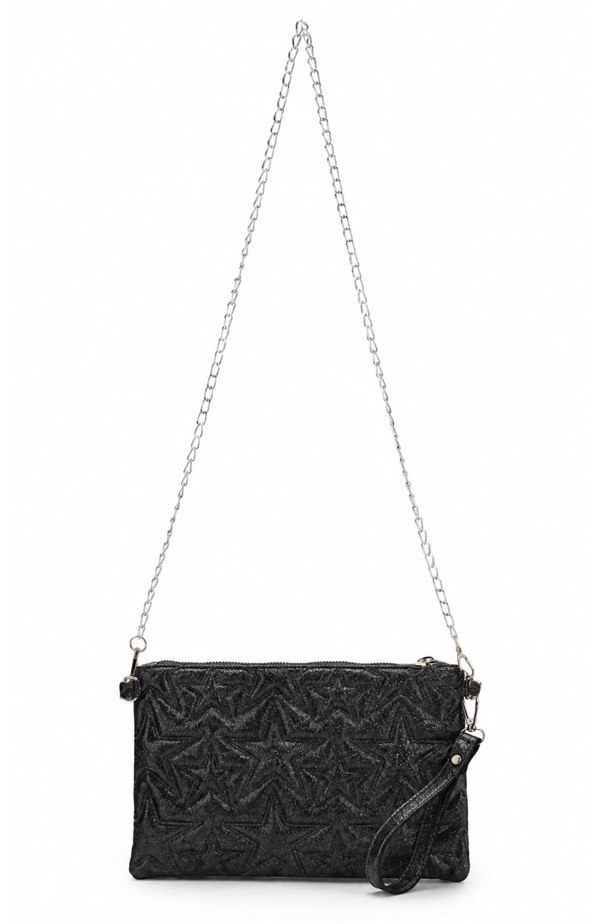 PREMİUM YILDIZLI Portföy & Clutch Çanta Siyah simli