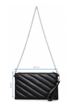 PREMİUM NAKIŞLI Portföy & Clutch Çanta Siyah