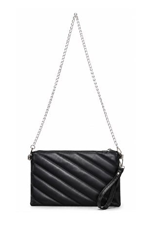 PREMİUM NAKIŞLI Portföy & Clutch Çanta Siyah