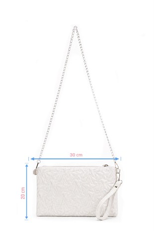 PREMİUM YILDIZLI Portföy & Clutch Çanta Gümüş simli
