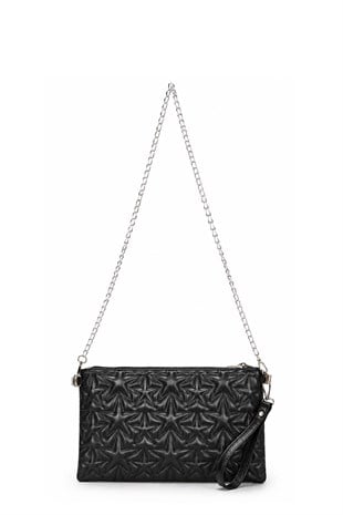 PREMİUM YILDIZLI Portföy & Clutch Çanta Siyah