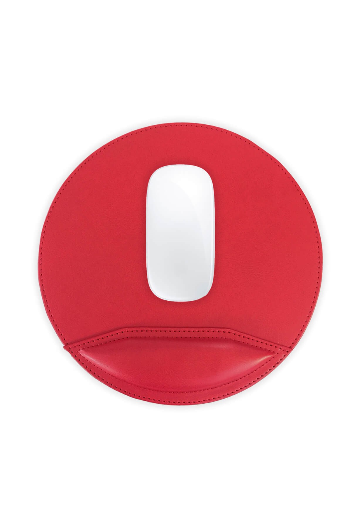 Kırmızı Vegan Deri Bilek Destekli Mousepad