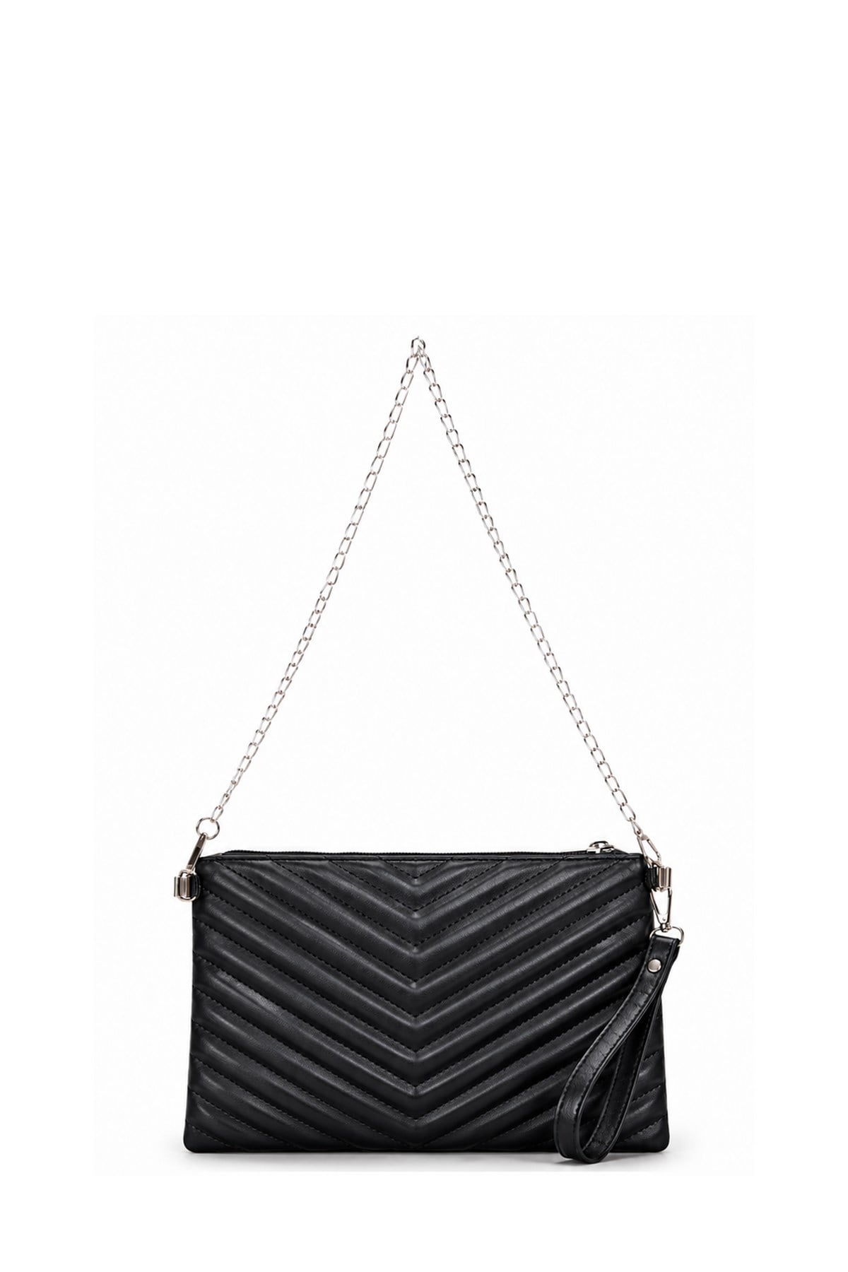 PREMİUM V NAKIŞ Portföy & Clutch Çanta Siyah