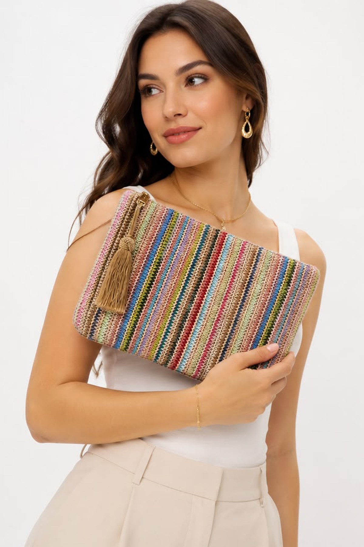 Sweet Garden Kadın Hasır Clutch & Portföy C062205