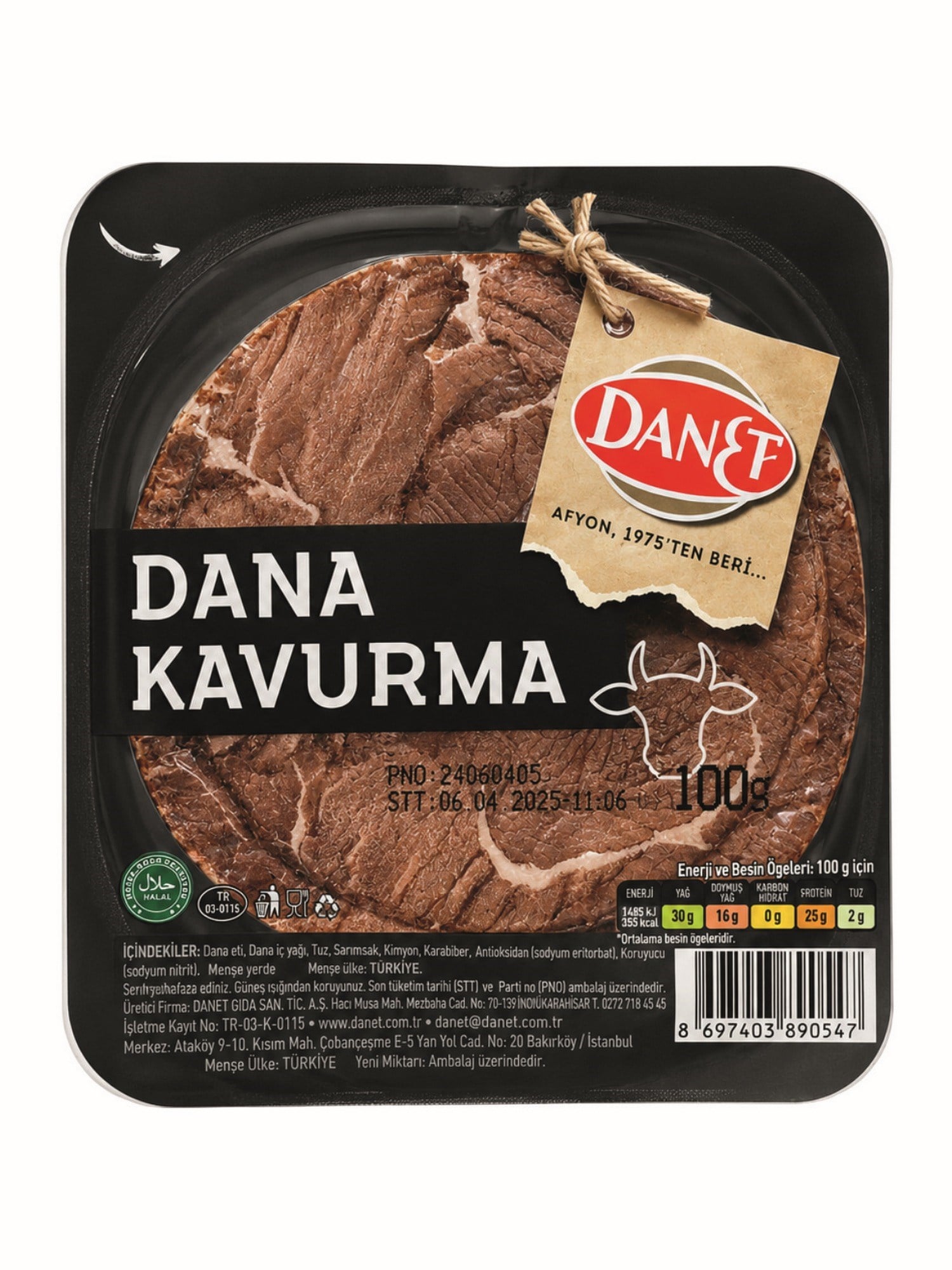 Danet Kavurma Dana Dilimli 100 Gr