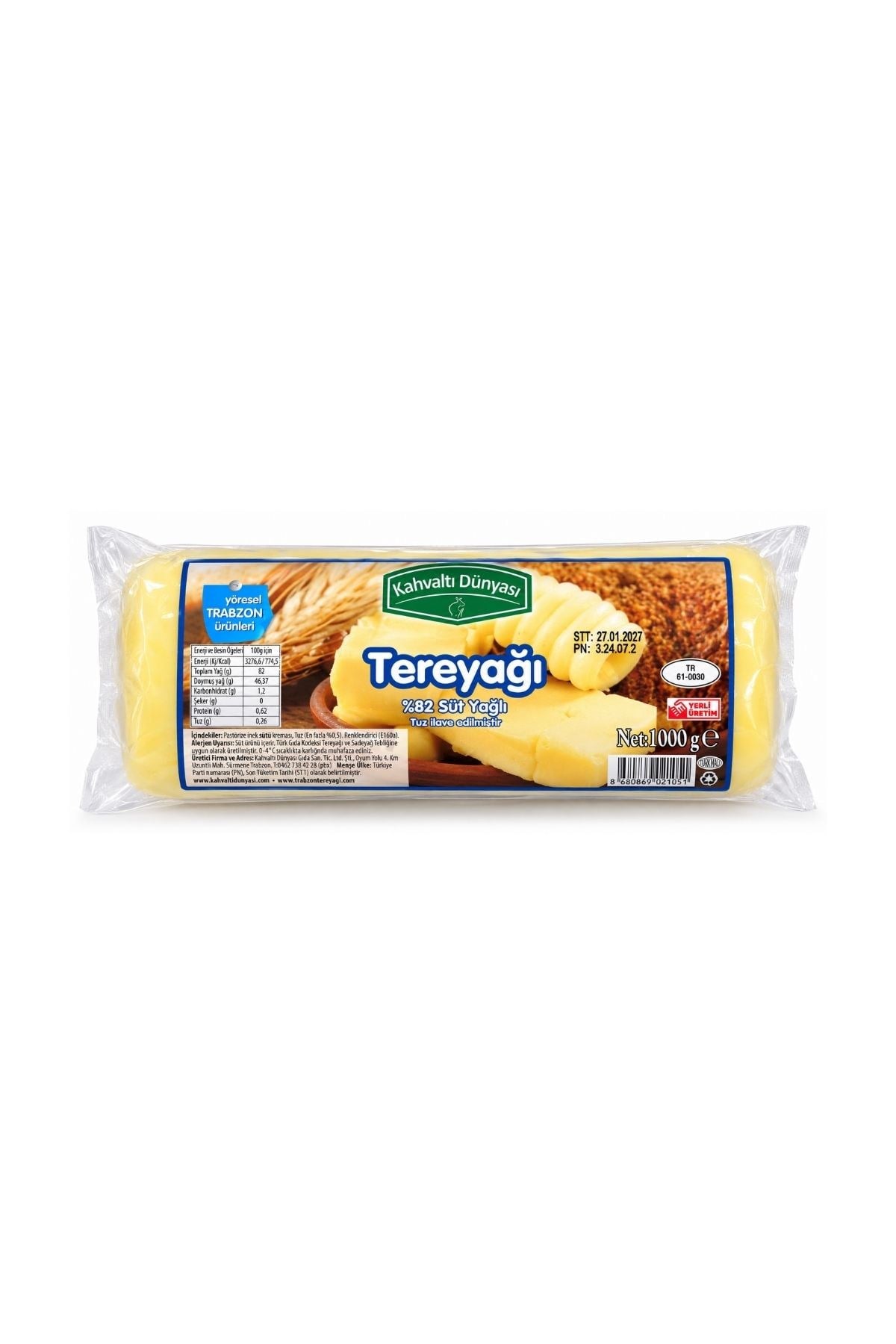 Kahvaltı Dünyası Trabzon Tereyağı 1000 Gr