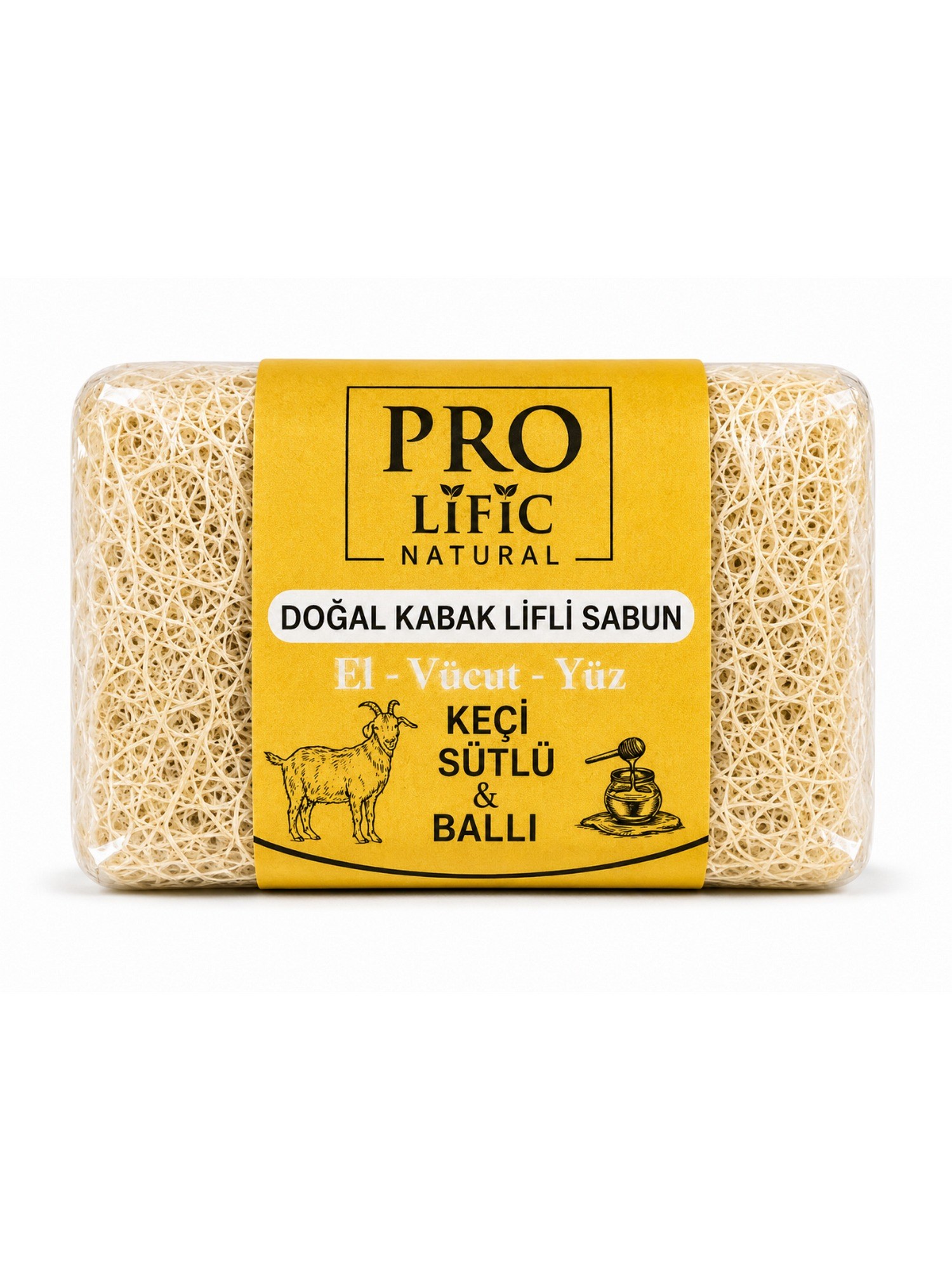 Pro Lific Natural Keçi Sütlü ve Ballı Doğal Kabak Lifli Sabun