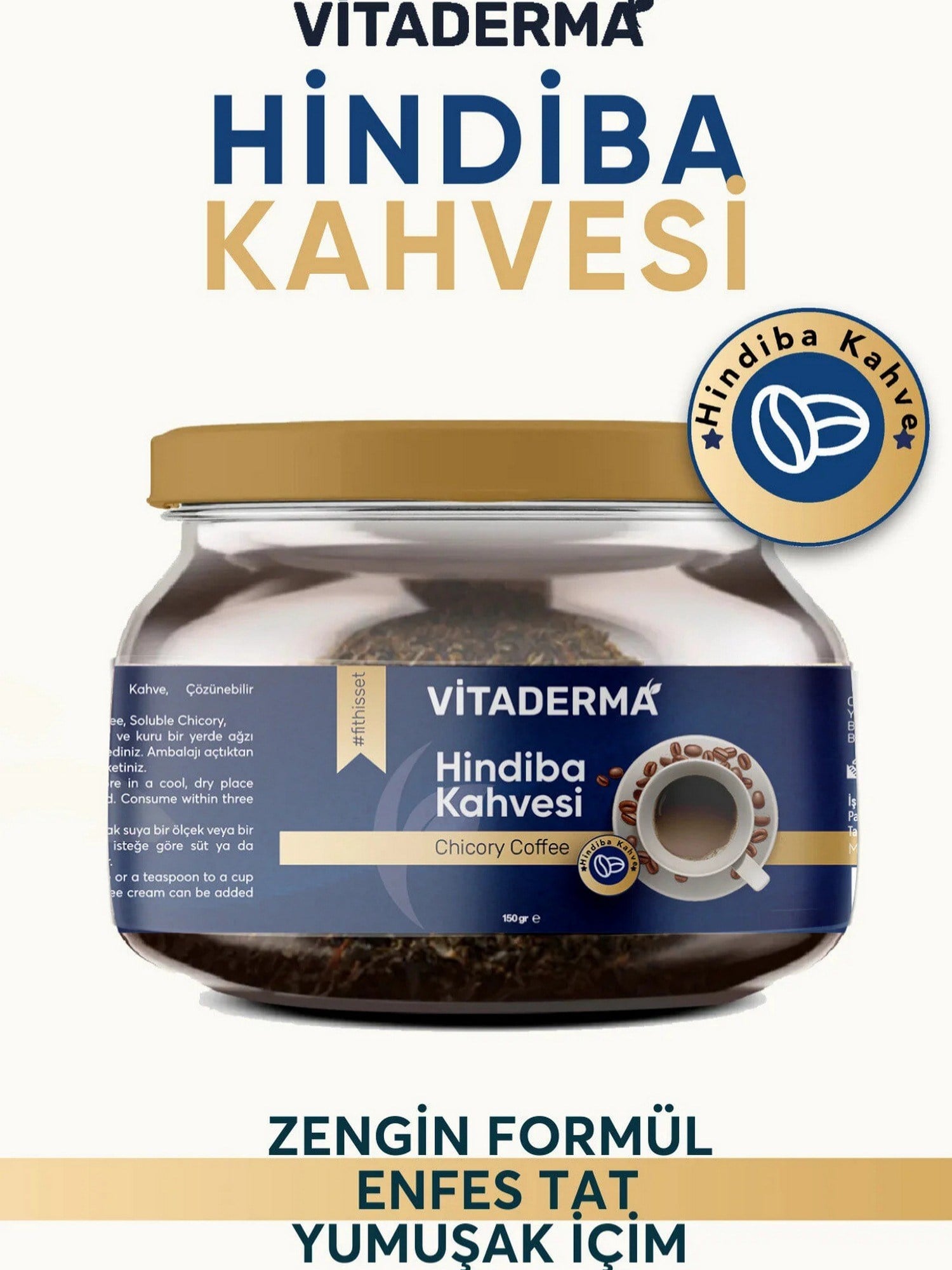 Vitaderma Hindiba Kahvesi 1 Aylık (60 Kullanım) Net 150Gr