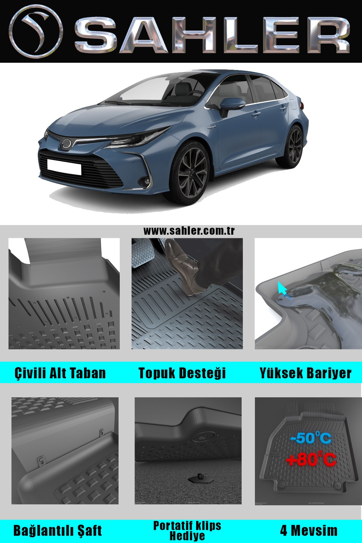 Toyota 4.5D Araca Özel Paspas | Sahler Paspas
