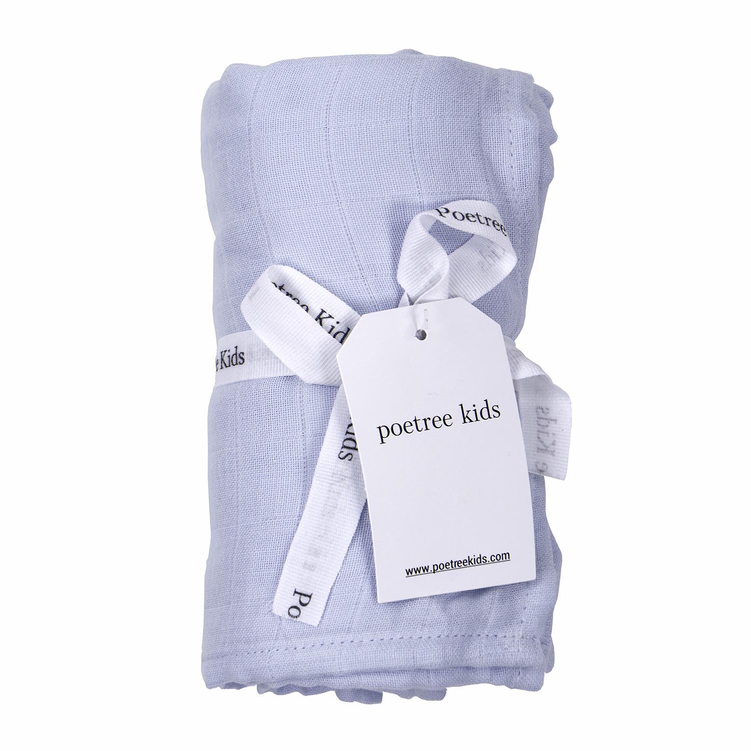 Müslin Örtü ve Battaniyeler - Blue Kundak Müslin Örtü 120x120 - Poetree Kids