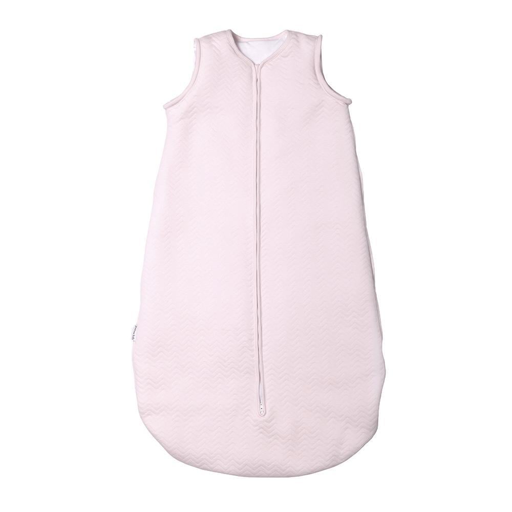 Bebek Uyku Tulumu - Chevron Light Pink Kolsuz Bebek Uyku Tulumu 90 cm - Poetree Kids