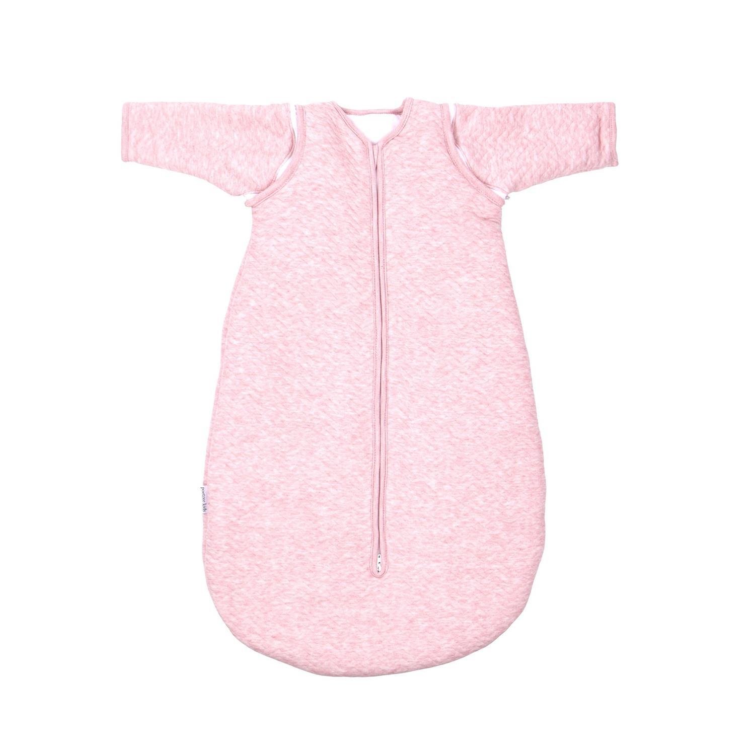 Bebek Uyku Tulumu - Chevron Pink Çıkarılabilir Kollu Bebek Uyku Tulumu Kışlık 4 Tog 70 cm - Poetree Kids