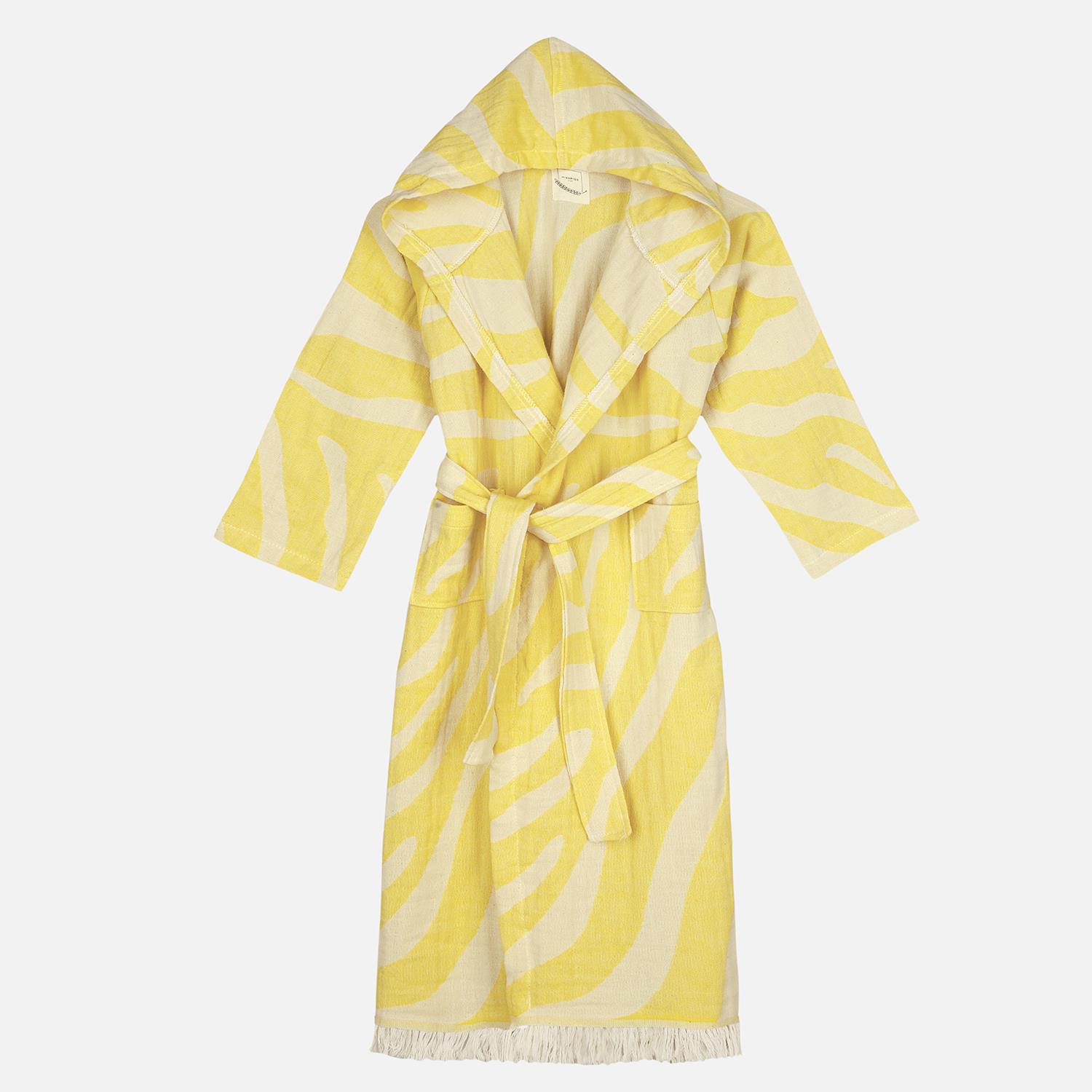 Peştamal Bornoz - Dalga Desenli Çocuk Peştemal Plaj Bornozu - Miespiga