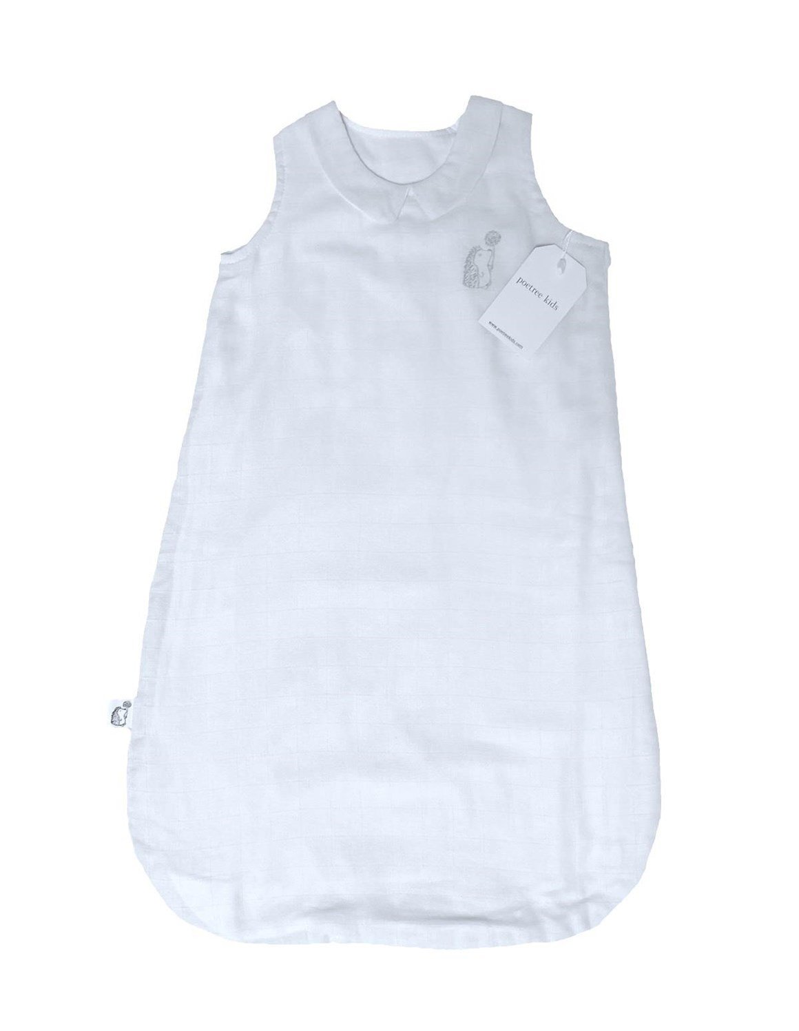 Müslin Uyku Tulumu - Kirpi Nakışlı Bebek Müslin Uyku Tulumu 65 cm - Poetree Kids