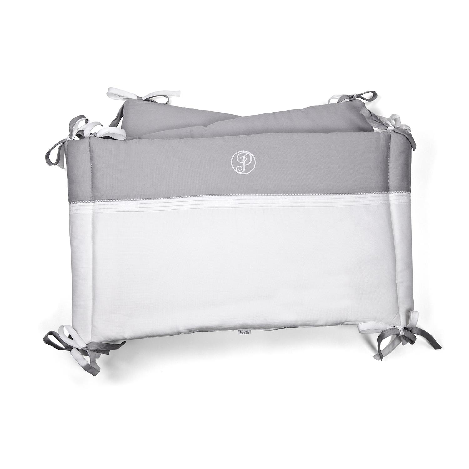 Bariyer - Oxford Grey Bebek Yatak Kenarlığı Koruması Bariyer - Poetree Kids