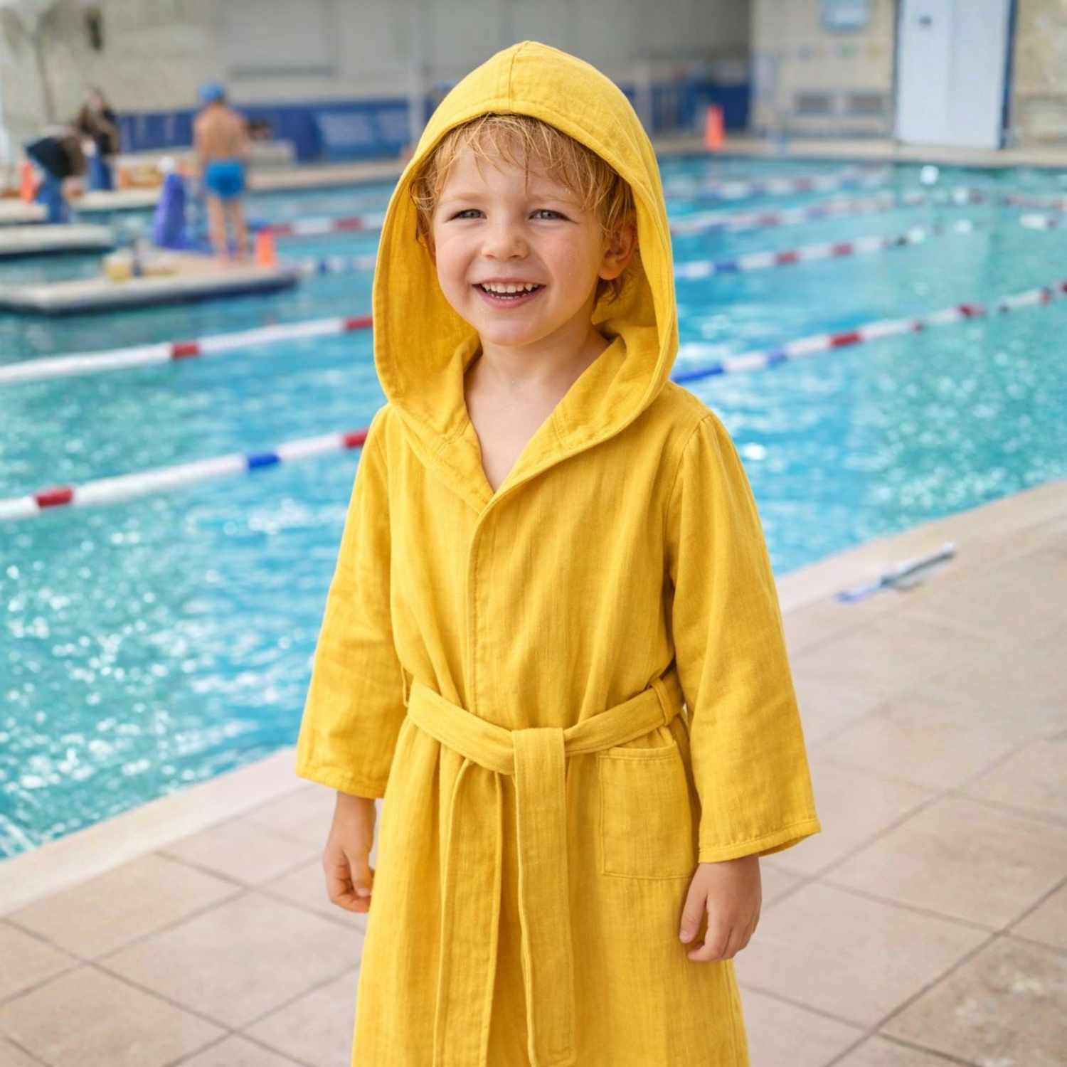 Müslin Bornoz - Pamuklu Kapüşonlu Çocuk Müslin Bornoz - Miespiga