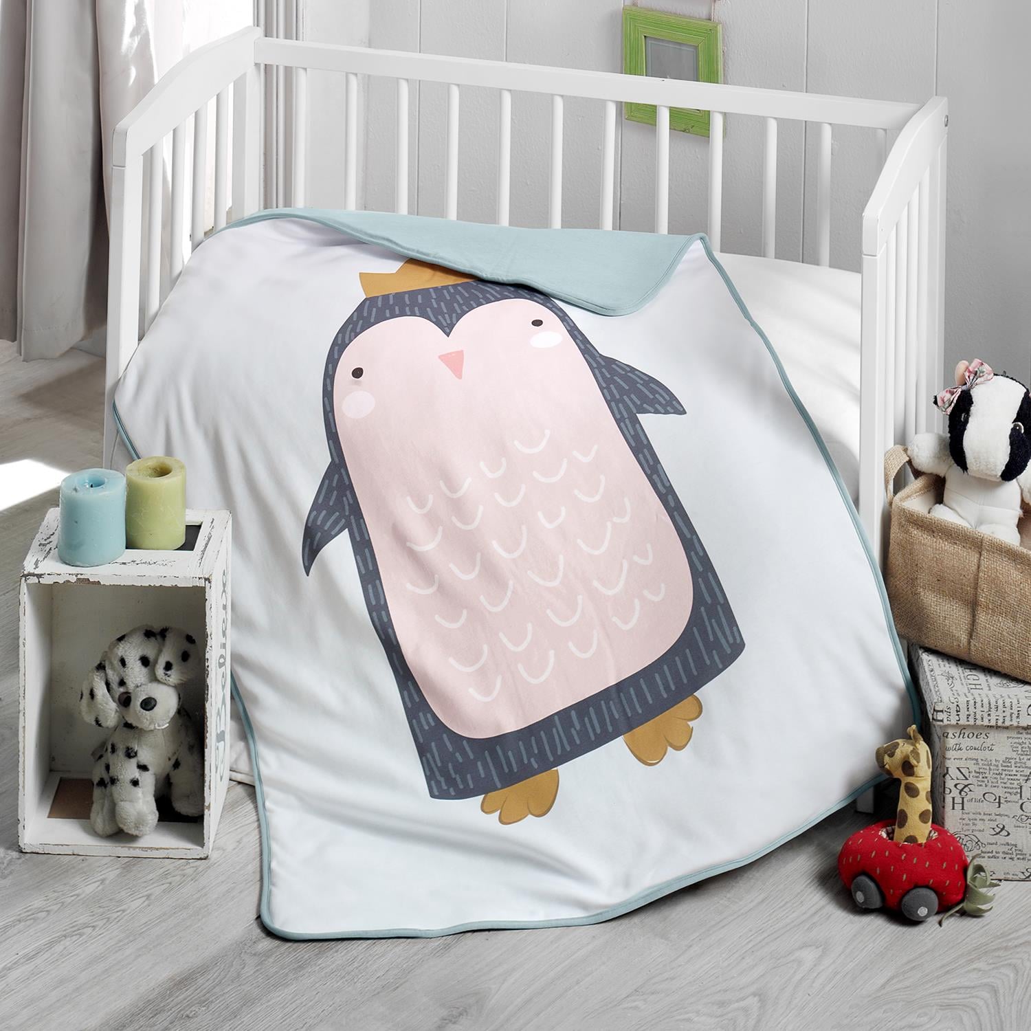Battaniye - Penguen Elyaflı Bebek Battaniyesi 75x100 - Miespiga