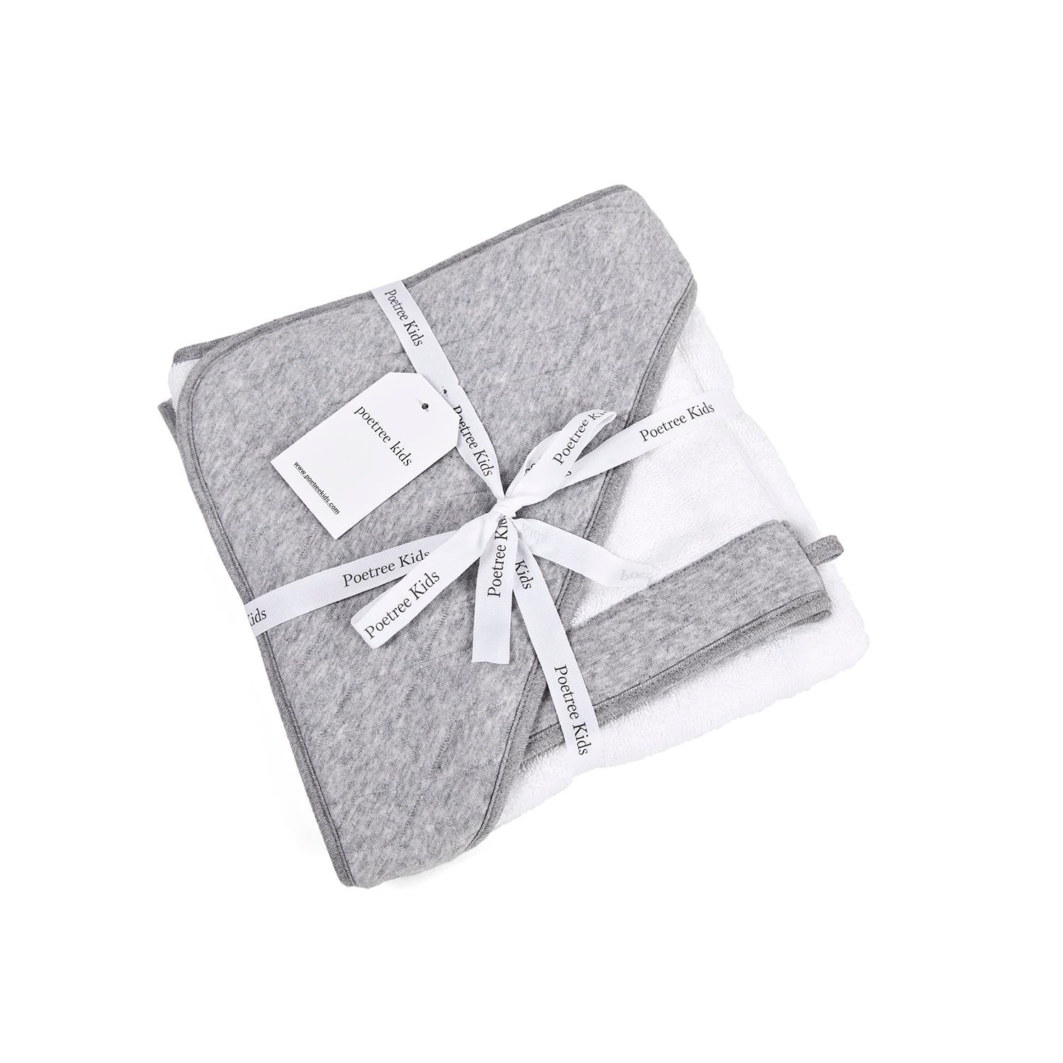Havlu Kundak - Star Grey Havlu Kundak Kese Seti - Poetree Kids