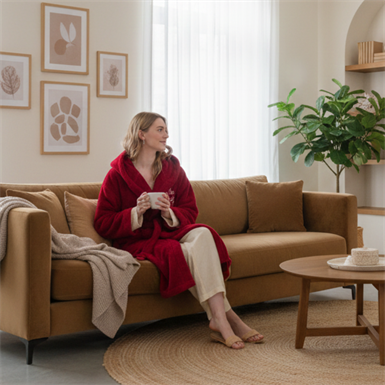 Sabahlık - Welsoft Kapüşonlu Peluş Kadın Sabahlık - Miespiga