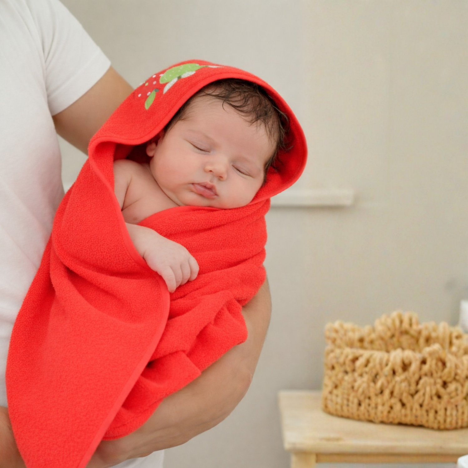 Havlu Kundak - Bebek Havlu Kundak Terlik Seti Apple - Miespiga