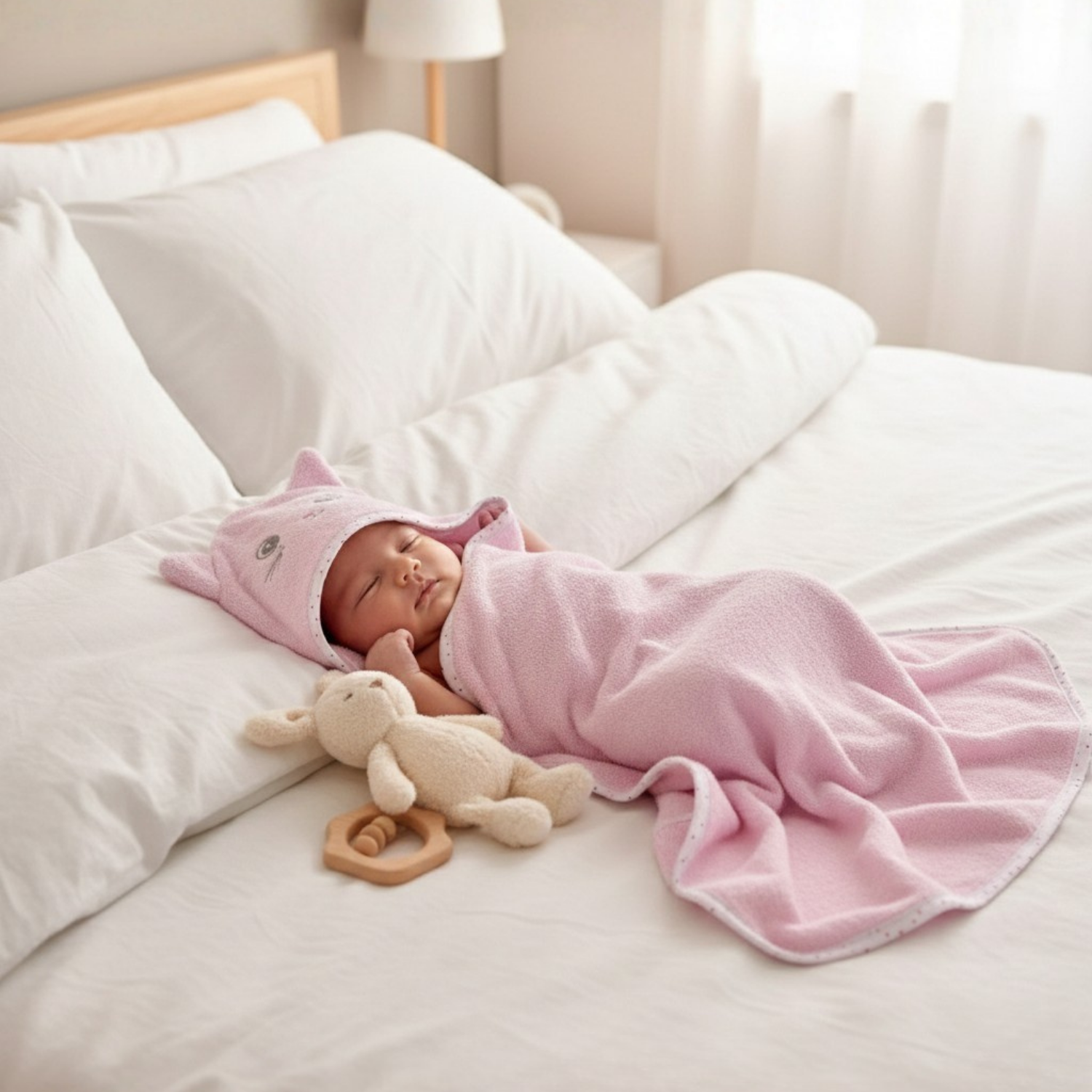 Havlu Kundak - Bebek Havlu Kundak Terlik Seti Kitty - Miespiga